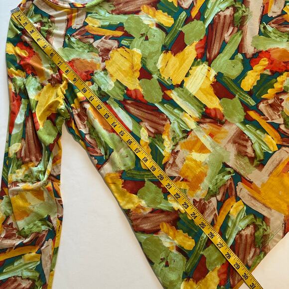 LOGO Lori Goldstein Painterly Artsy Tunic Womens Size 2X Green Multicolor Top - Picture 8 of 8